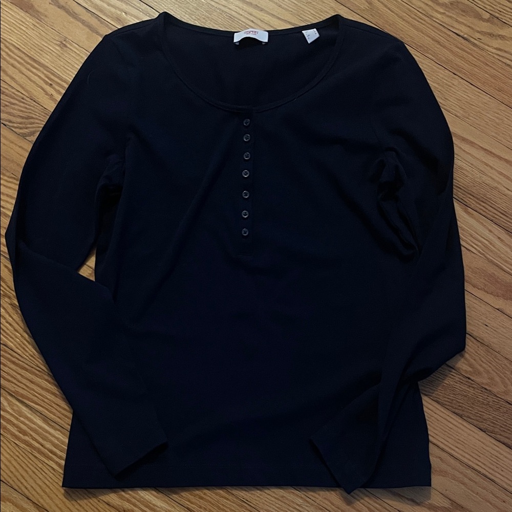 Esprit Midnight Blue Long Sleeve Top with Buttons